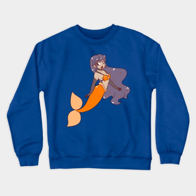 Orange Tailfin Mermaid Crewneck Sweatshirt by saradaboru